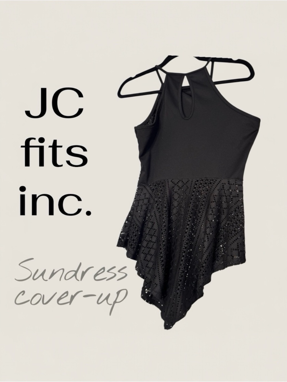 Black Asymmetrical Swim Coverup